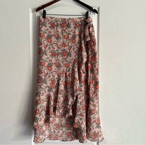 Max Studio US L Ruched Midi Skirt